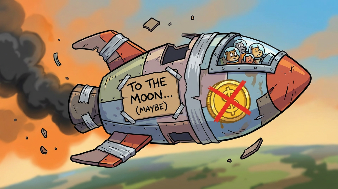 Broken rocket to the moon